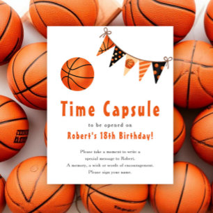 Basketball Time Capsule 1st birthday Poster