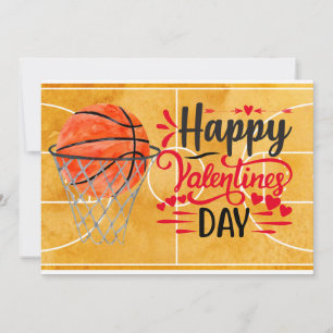 Basketball to Player on Valentine's Day  Holiday Card
