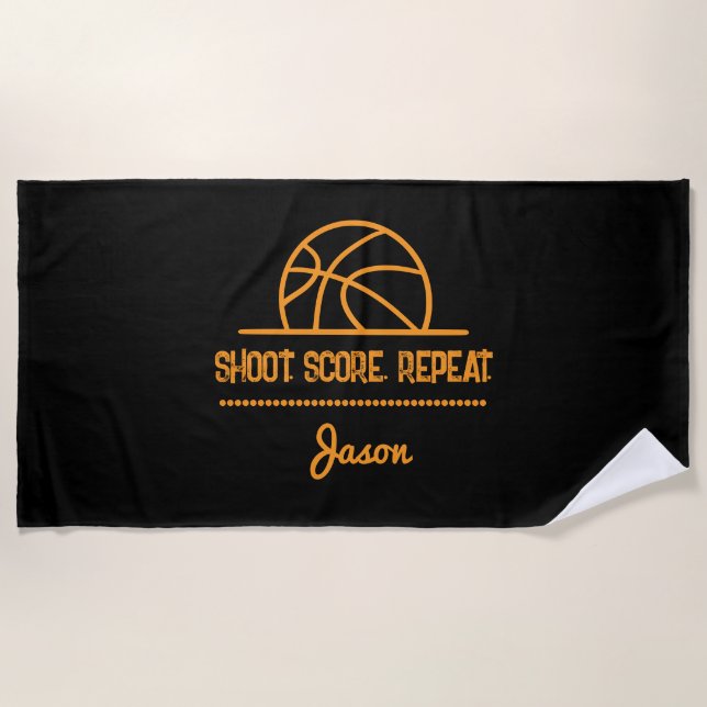Basketball Towel – Shoot. Score. Repeat. | Sports  (Front)