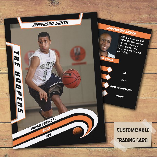 Basketball Trading Card in Lively Orange (Unleash the Future of Basketball Collectibles with the Basketball Trading Card in Lively Orange)