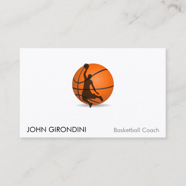 Basketball Trainer Coach Modern Trendy UV Gloss Business Card (Front)