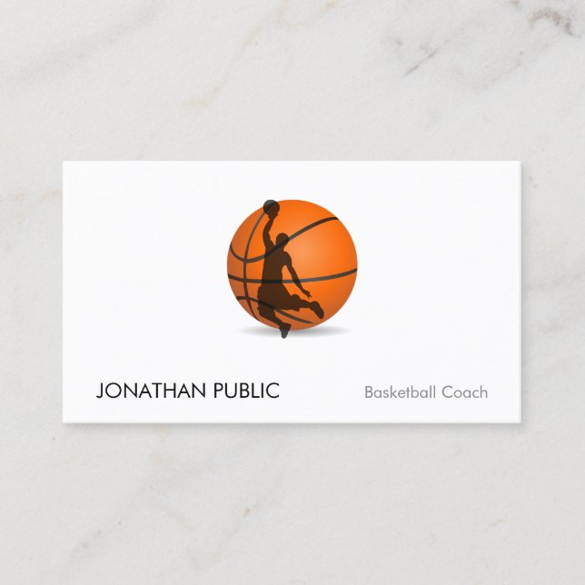 Basketball Trainer Coach Professional Template Business Card (Front)