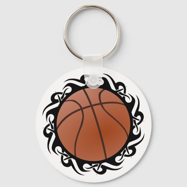 basketball. tribal. key ring (Front)