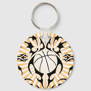 basketball. tribal. key ring