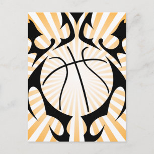 basketball. tribal. postcard