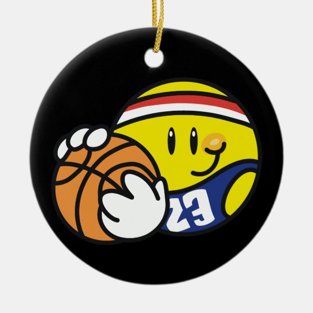 Basketball Tshirts and Gifts Ceramic Tree Decoration (Front)
