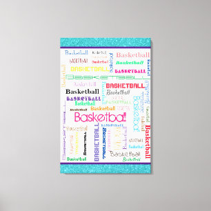 Basketball Typography Canvas Print
