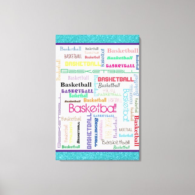 Basketball Typography Canvas Print (Front)