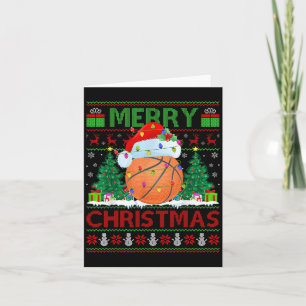 Basketball Ugly Christmas Sweater Srts Player Ligh Card