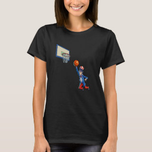 Basketball Uncle Sam 4th Of July Men Boy American T-Shirt