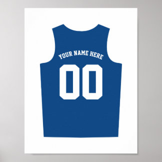 Basketball Uniform Poster Personalize Blue