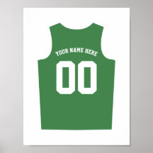 Basketball Uniform Poster Personalize Dark Green
