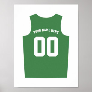 Basketball Uniform Poster Personalize Dark Green