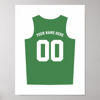 Basketball Uniform Poster Personalize Dark Green
