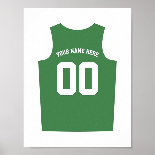Basketball Uniform Poster Personalize Dark Green (Front)