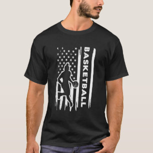 Basketball US american flag art female version T-Shirt