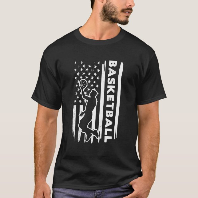 Basketball US flag graphic concept T-Shirt (Front)