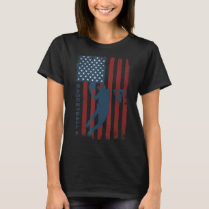 Basketball Usa American Flag Bball Coach Team Play T-Shirt