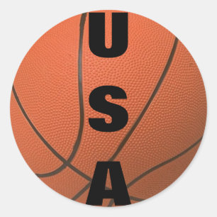 Basketball (USA) Classic Round Sticker