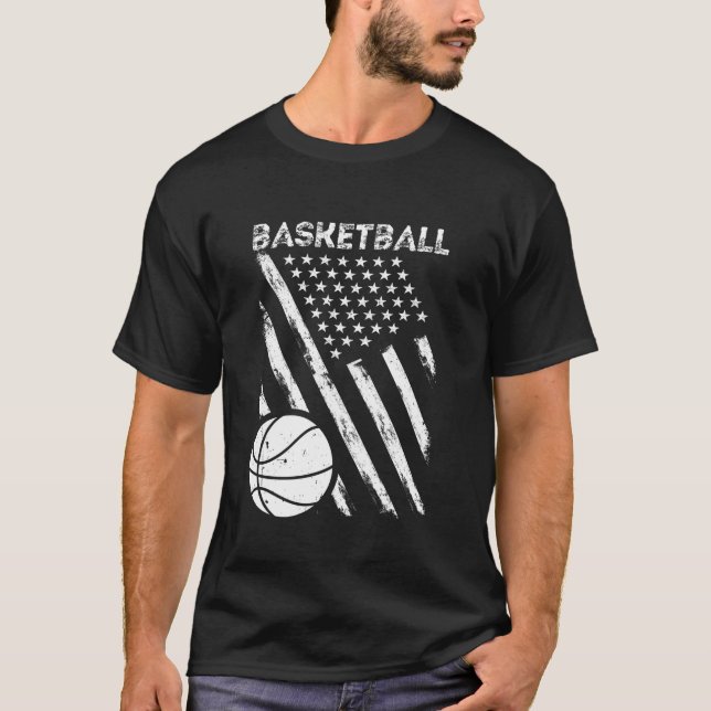 Basketball USA Flag T-Shirt (Front)