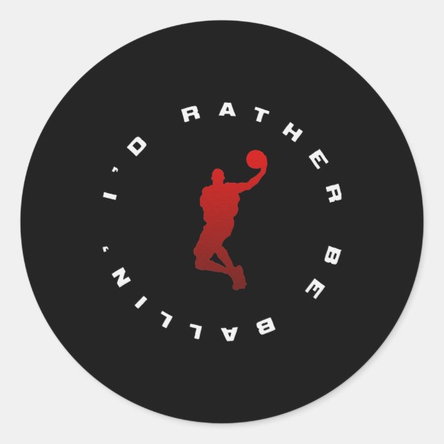 Basketball Usa Support Team American Flag Sports  Classic Round Sticker (Front)