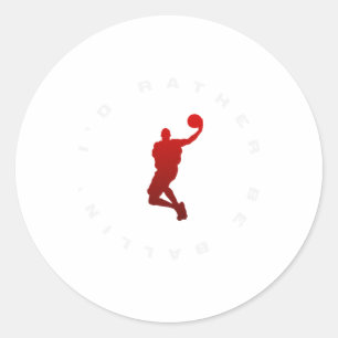 Basketball Usa Support Team American Flag Sports Classic Round Sticker