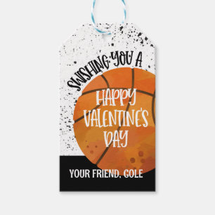 Basketball Valentine Card Favour Tag
