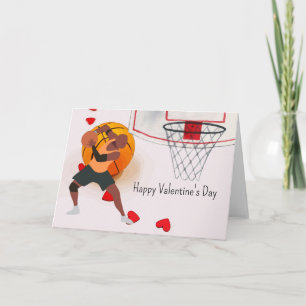 Basketball Valentine's Day Basketball with love Ca Card
