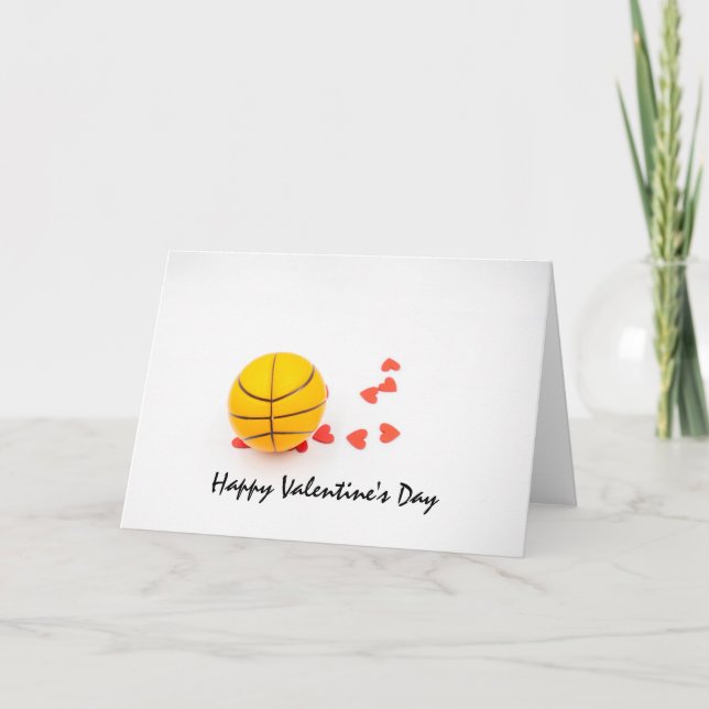 Basketball Valentine's Day Basketball with love Card (Front)