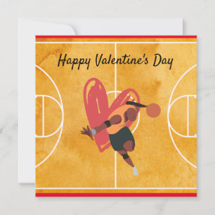 Basketball Valentine's Day Basketball with love   Holiday Card