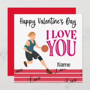 Basketball Valentine's Day from Player with love C Card