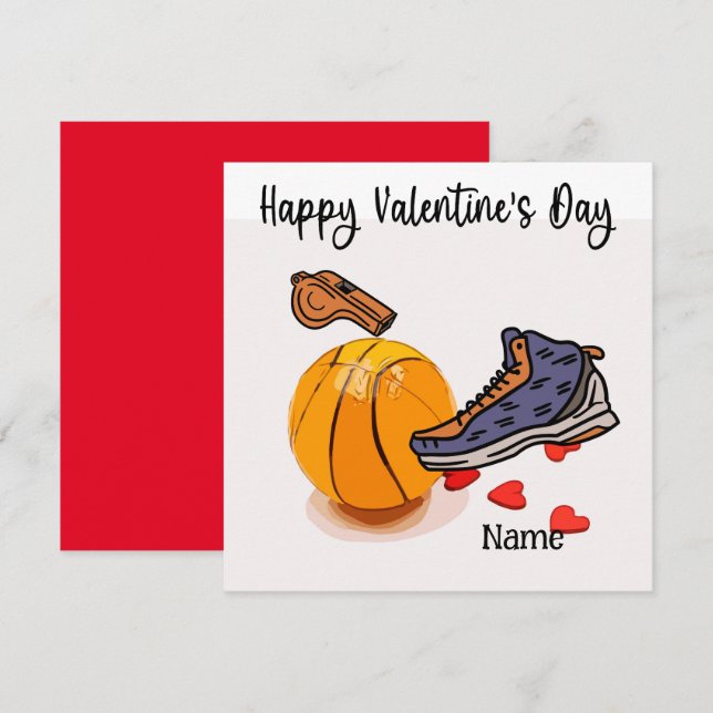Basketball Valentine's Day from Player with love   Card (Front/Back)