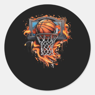 Basketball Vector Design Streetwear Collection Classic Round Sticker