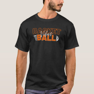 Basketball vibes quote with orange text T-Shirt
