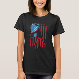 Basketball vintage distress flag patriotic US them T-Shirt