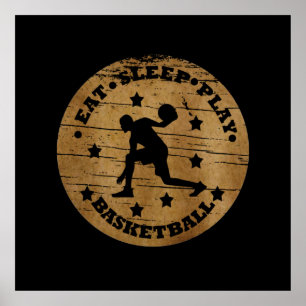 basketball vintage distressed style poster