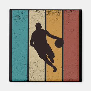 Basketball vintage player dribbling  magnet