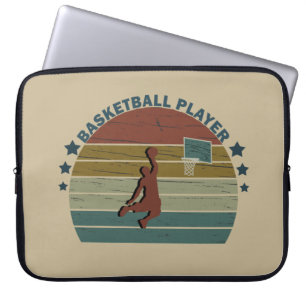 basketball vintage player laptop sleeve