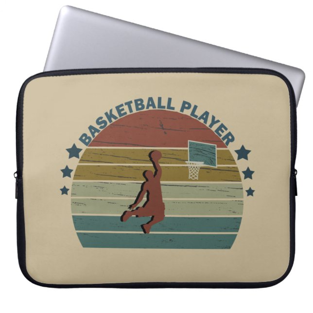 basketball vintage player laptop sleeve (Front)