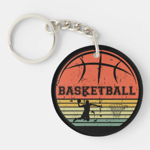 Basketball vintage player slam dunk  key ring