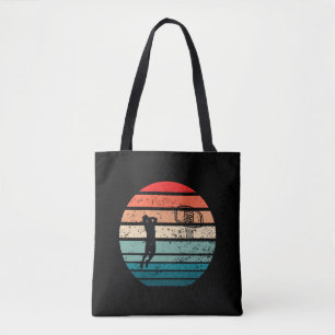 Basketball vintage player slam dunk tote bag