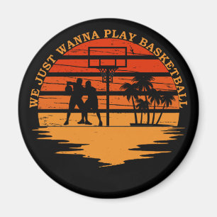 basketball vintage sunset player magnet