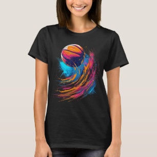 Basketball Watercolor Artwork Basketball Lover Col T-Shirt
