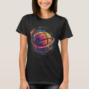 Basketball Watercolor Basketball Lover Artwork Dra T-Shirt