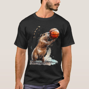 Basketball Watercolor Basketball Player Artwork Ca T-Shirt