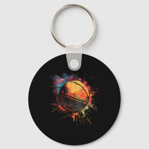 Basketball Watercolor Basketball Player Drawing Ar Key Ring