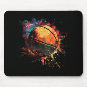 Basketball Watercolor Basketball Player Drawing Ar Mouse Mat