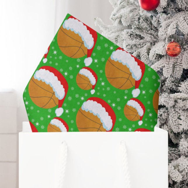 Basketball Wearing Santa's Hat & Snowflakes  Tissue Paper (Creator Uploaded)