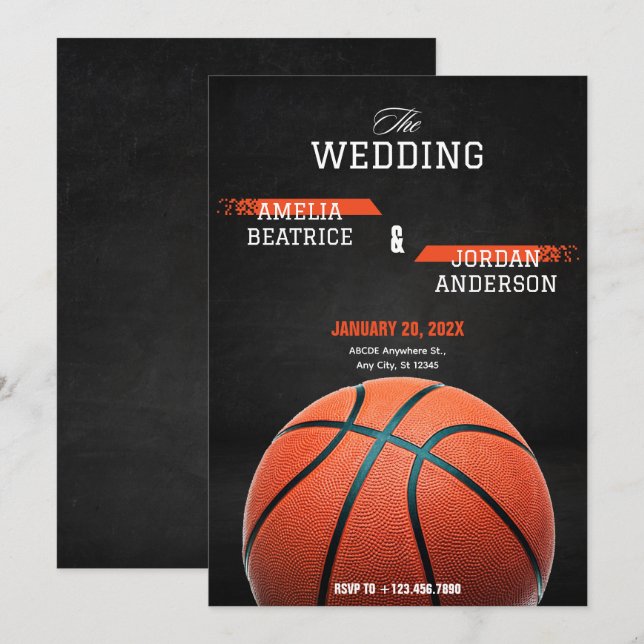 Basketball Wedding  Invitation (Front/Back)