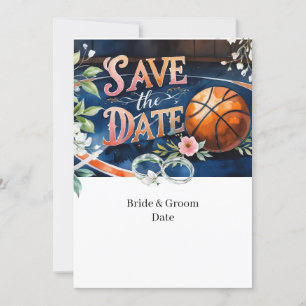 Basketball wedding SAVE THE DATE Invitation